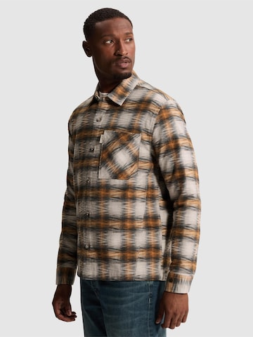 Coupe regular Chemise 'Overshirt with check pattern and button closure' CAST IRON en marron