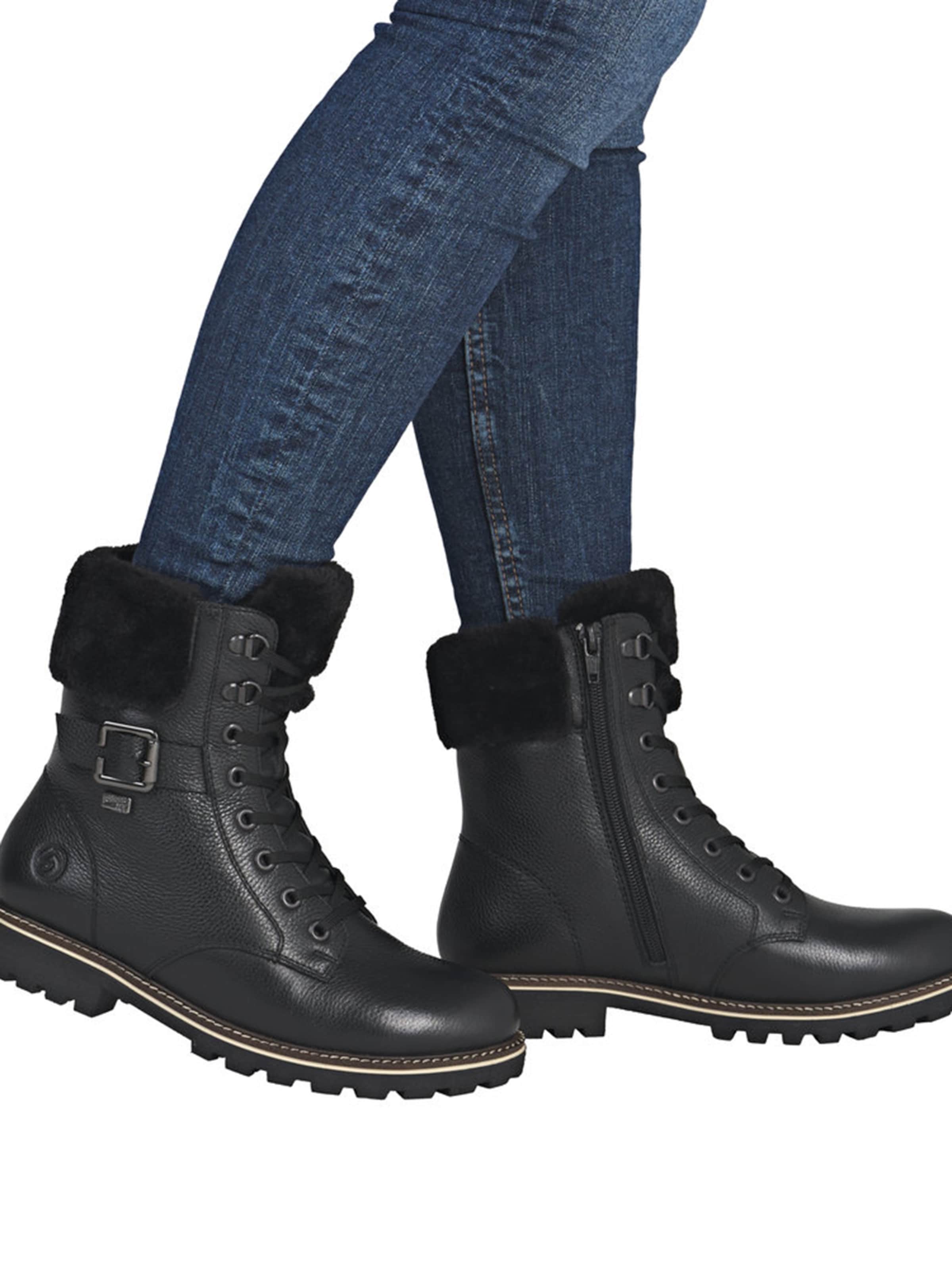 REMONTE Lace-up bootie in Black: front