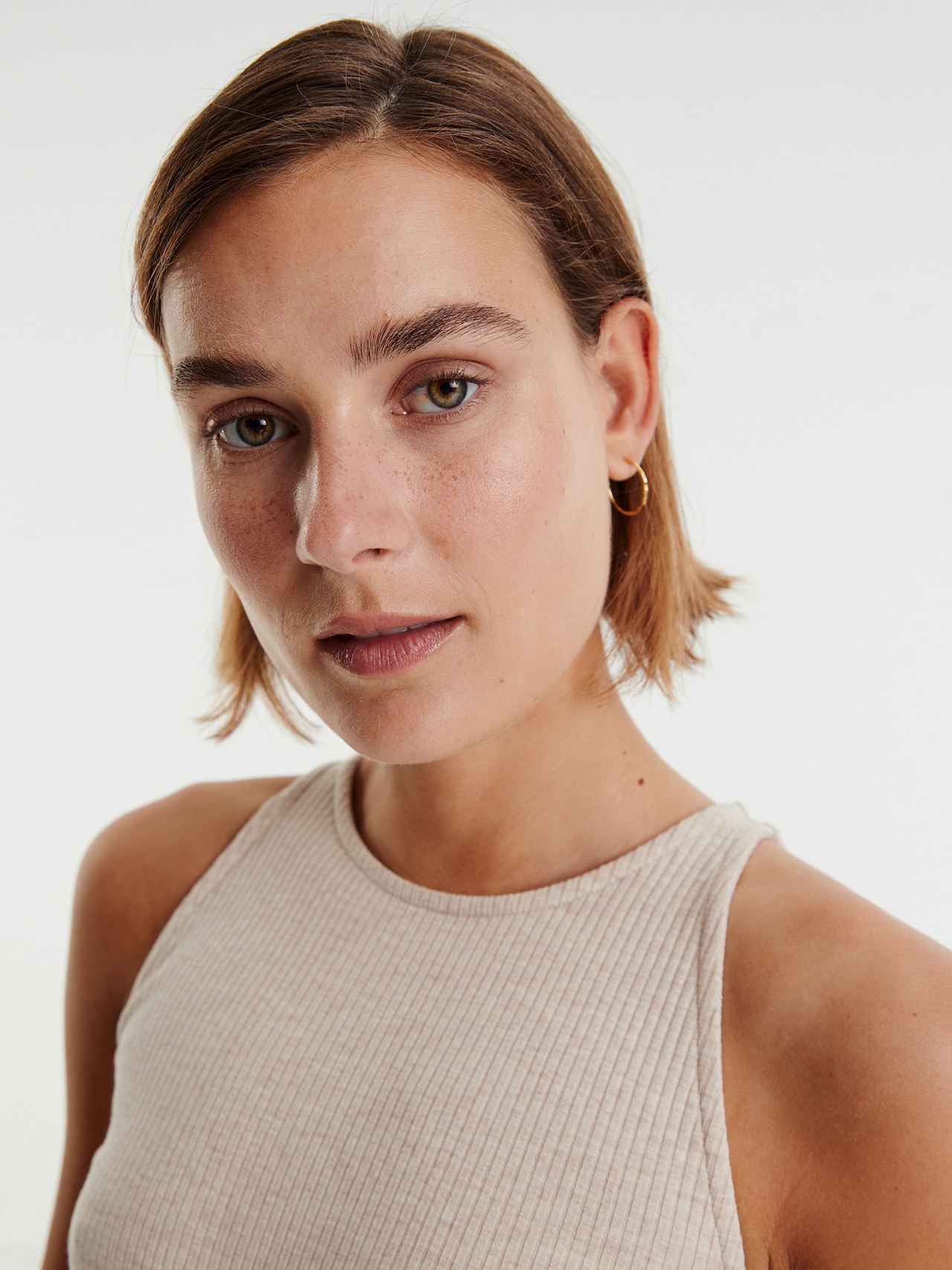 EDITED Jurk 'Madline' Beige gemêleerd