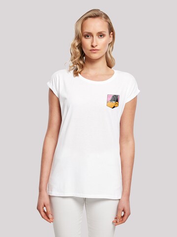 F4NT4STIC Shirt 'Looney Tunes Daffy Duck Face' in Wit: voorkant