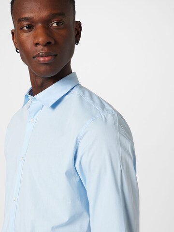 JACK & JONES Slim fit Button Up Shirt 'JOE' in Blue