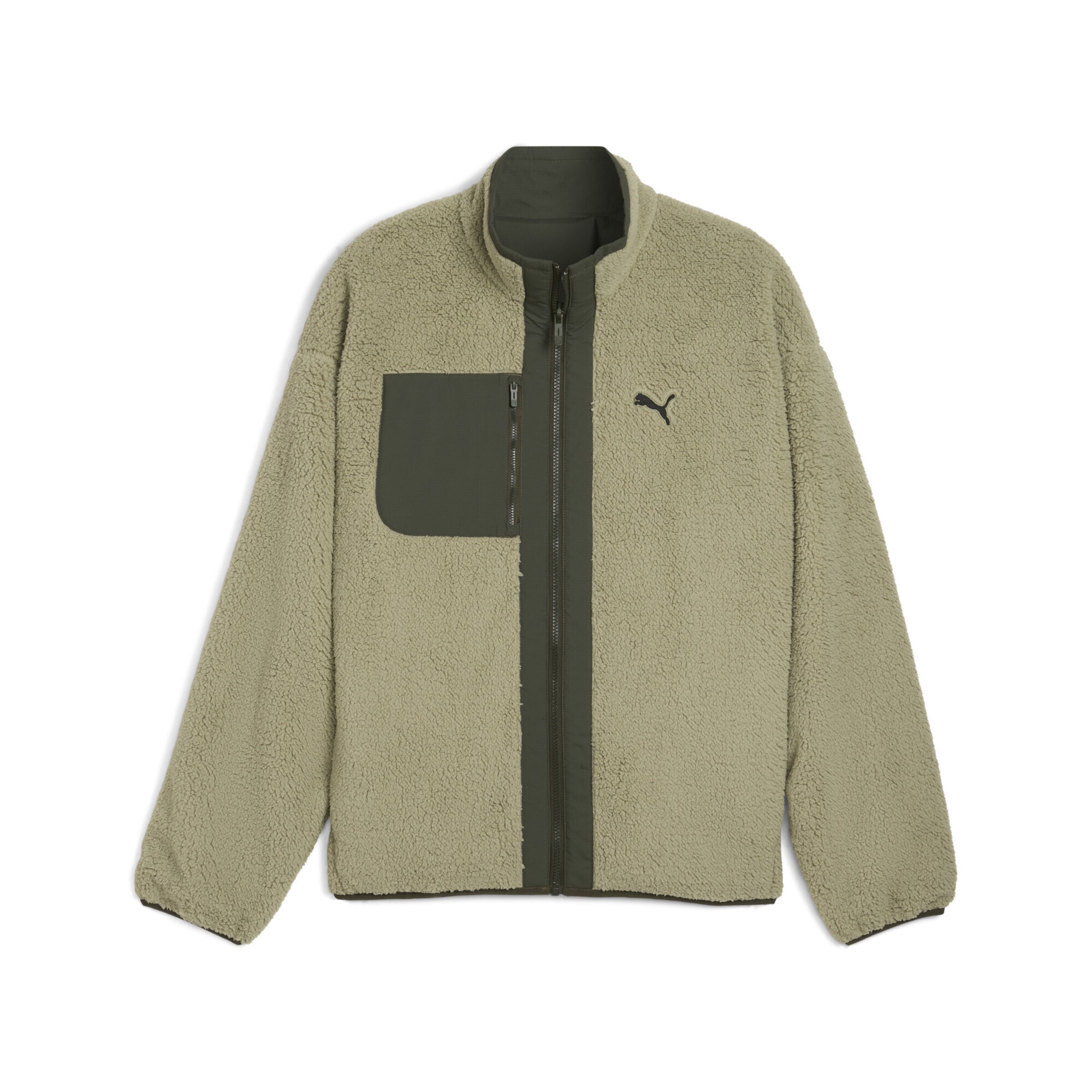 PUMA Athletic fleece jacket in Green: front