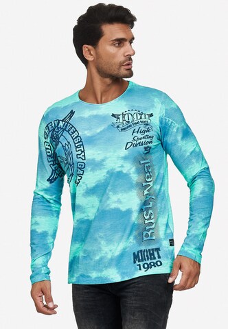 Rusty Neal Cooles Longsleeve mit angesagtem Allover-Print in Grün: predná strana