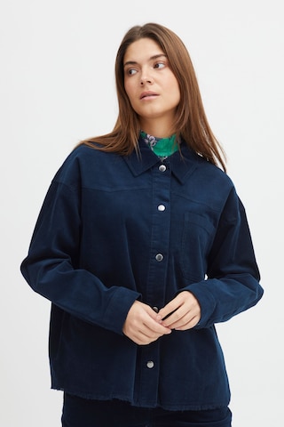 PULZ Jeans Between-Season Jacket in Blue: front