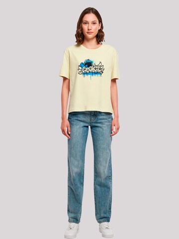 T-shirt 'Sesame Street Cookie Fingers Graffiti' F4NT4STIC en jaune