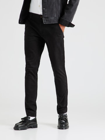 Tommy Jeans Slim fit Chino trousers 'Scanton' in Black: front