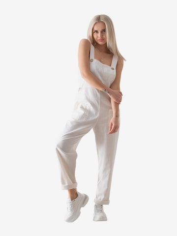 WENOR Loose fit Dungarees 'Roa' in White: front