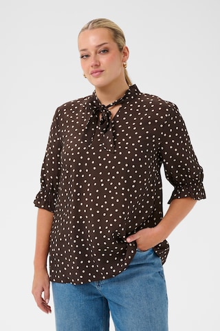 KAFFE CURVE Bluse in Braun: Vorderseite