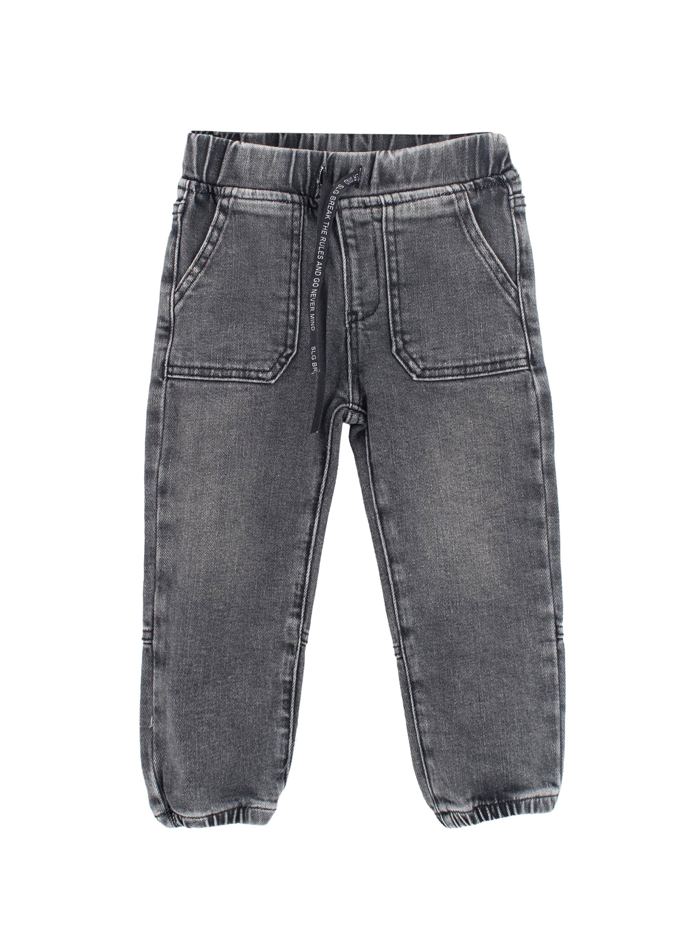 Solang Regular Hose Denim-Jogger Stretch Jeans Unisex in Grau: Vorderseite