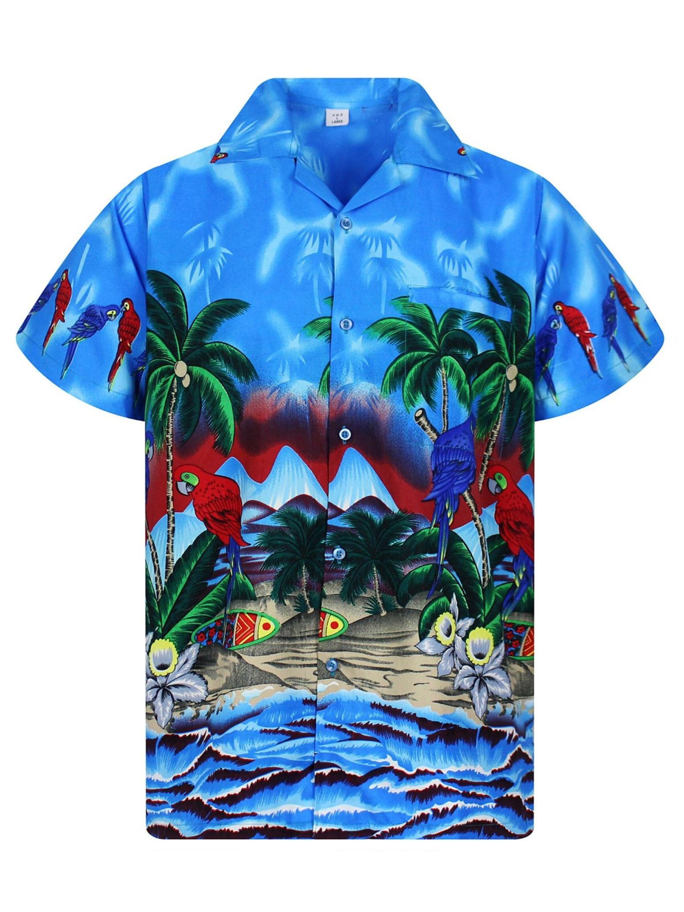 Maglietta 'Parrot' di King Kameha in blu: frontale
