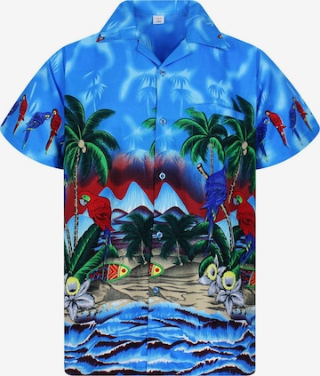 King Kameha T-shirt 'Parrot' i blå: framsida
