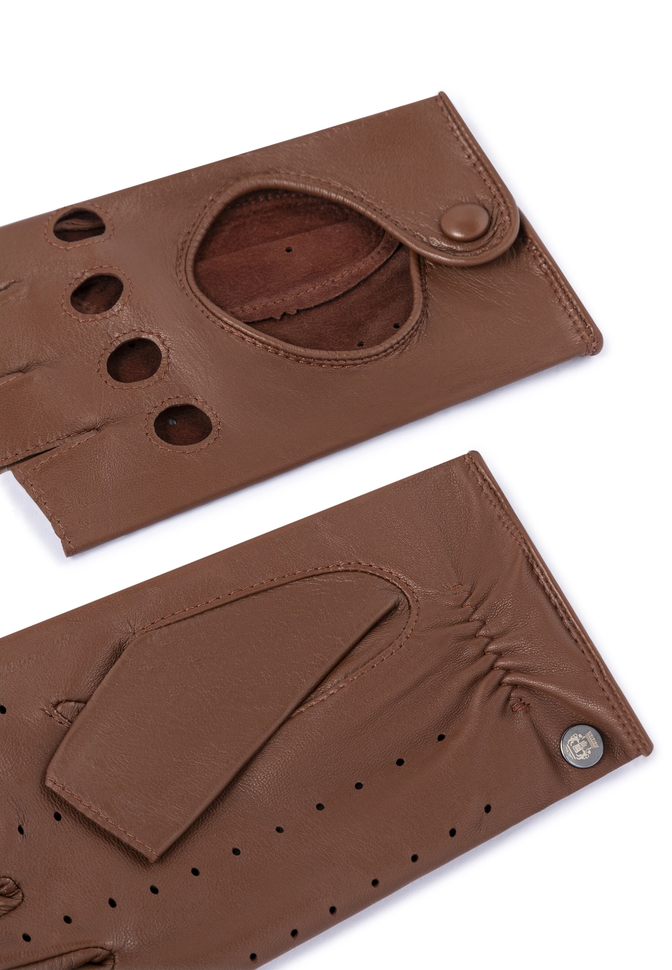 Roeckl Handschoenen met korte vingers 'FLORENZ AUTOFAHRER' in Bruin