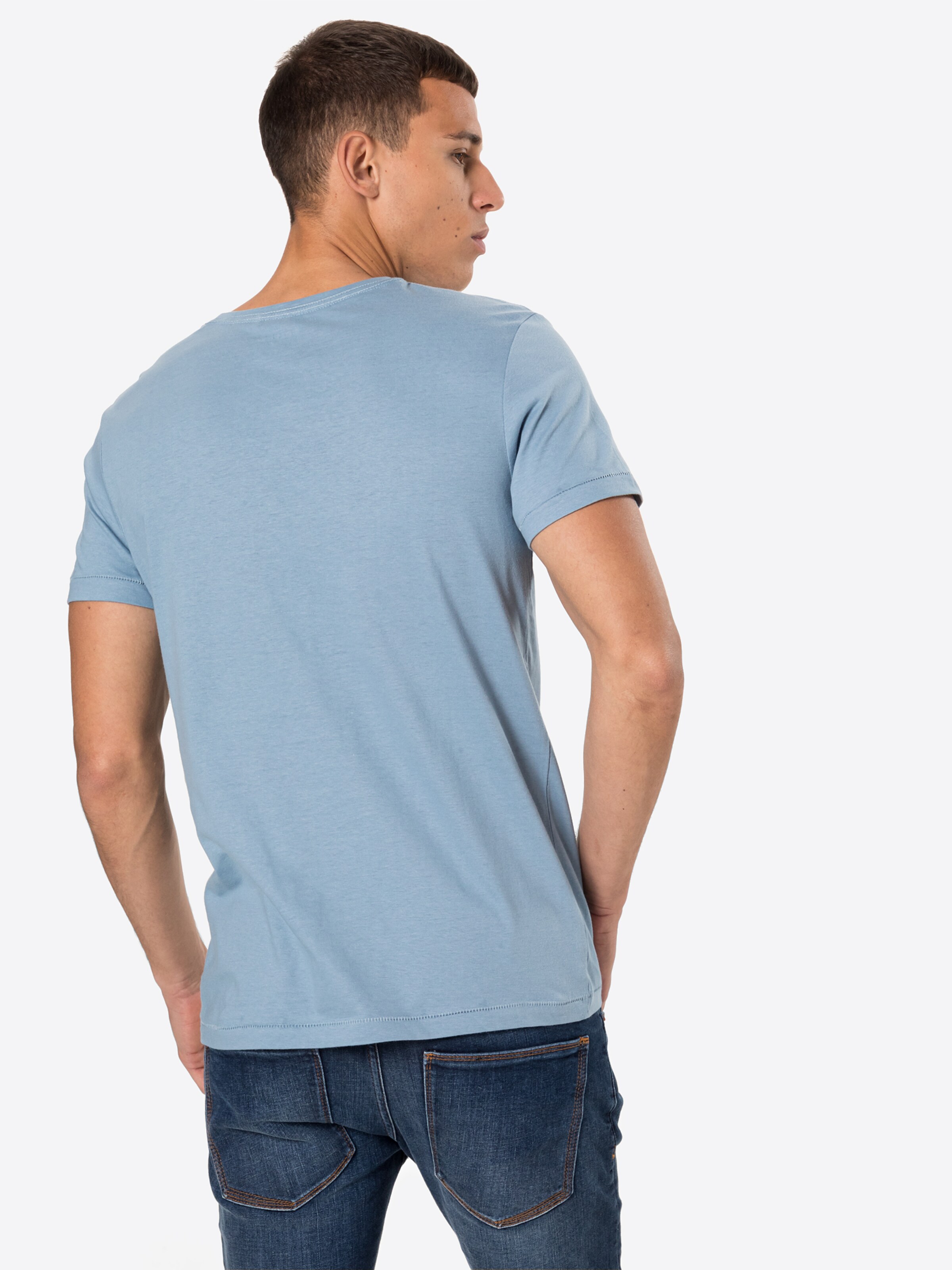 Männer Shirts BLEND T-Shirt in Blau, Taubenblau - DZ76890