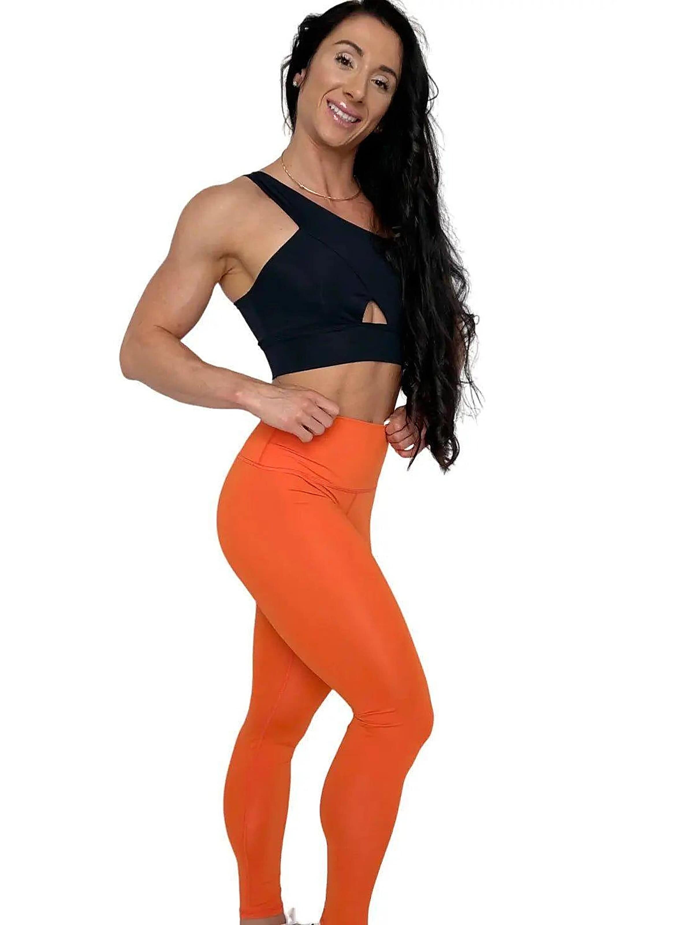 LUXFEEL - Skinny Leggings 'Leggings mit hoher Taille Myself' en naranja