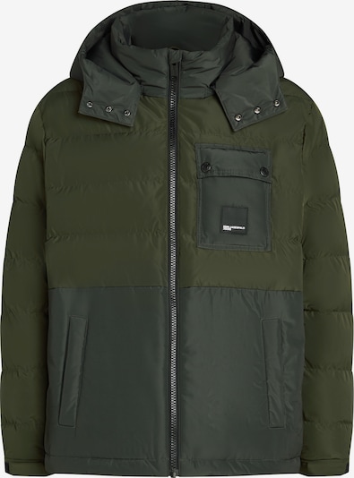 Žieminė striukė iš KARL LAGERFELD JEANS, spalva – rusvai žalia / tamsiai žalia, Prekių apžvalga