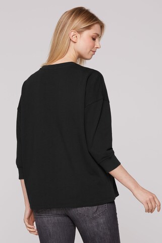 Soccx Sweatshirt mit Wording Print und 3/4-Arm in Schwarz