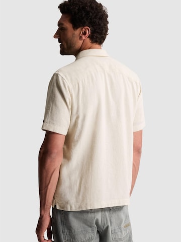 CAST IRON Regular fit Skjorta 'Shirt with short sleeves in cotton/linen twill' i grå