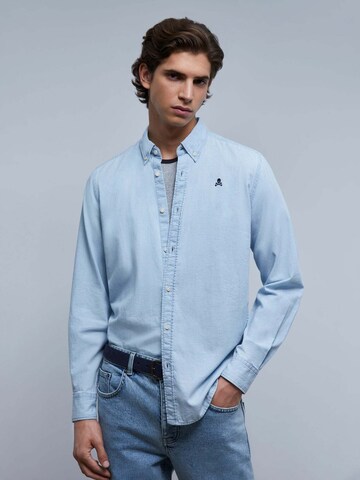 Scalpers Regular fit Button Up Shirt 'Alpha' in Blue: front