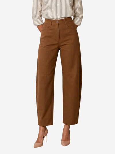 I AM Broek 'Pantaloni Cotone Dritti PE26085' in 34 in de kleur Bruin, Productweergave