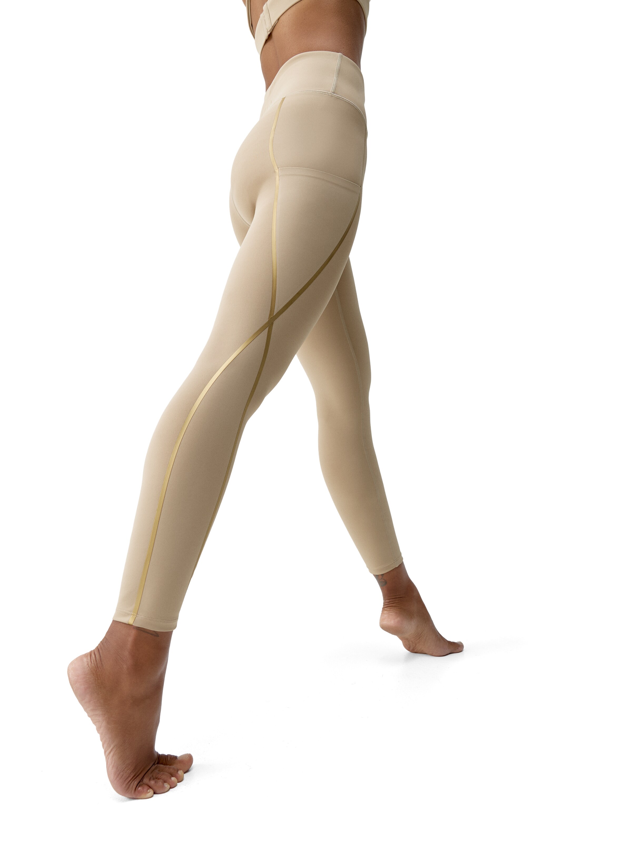 Born Living Yoga Regular Leggings ' Gold ' in Beige