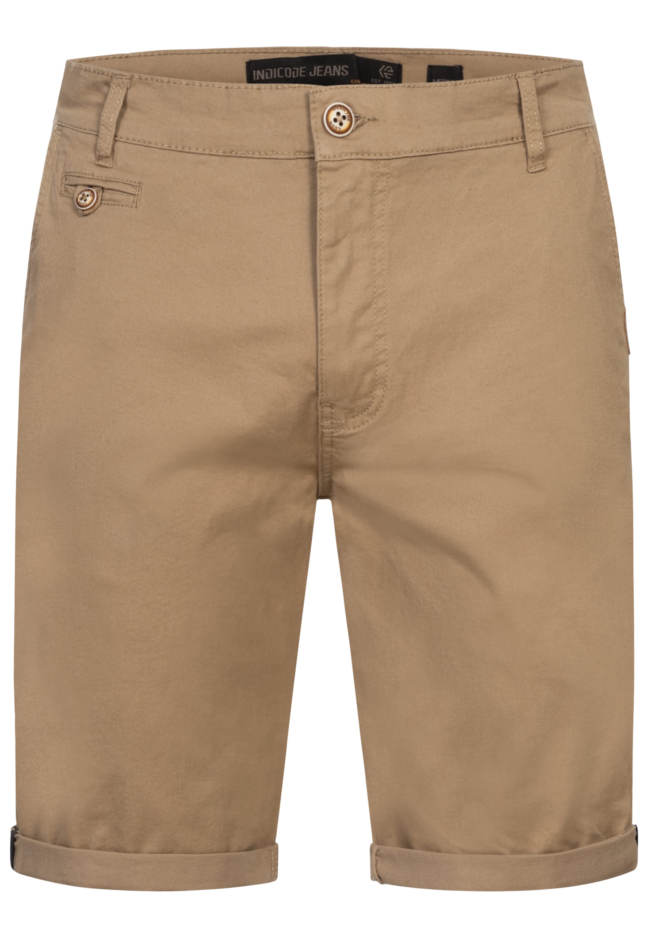 INDICODE JEANS Shorts 'Creel' in Braun: Vorderseite
