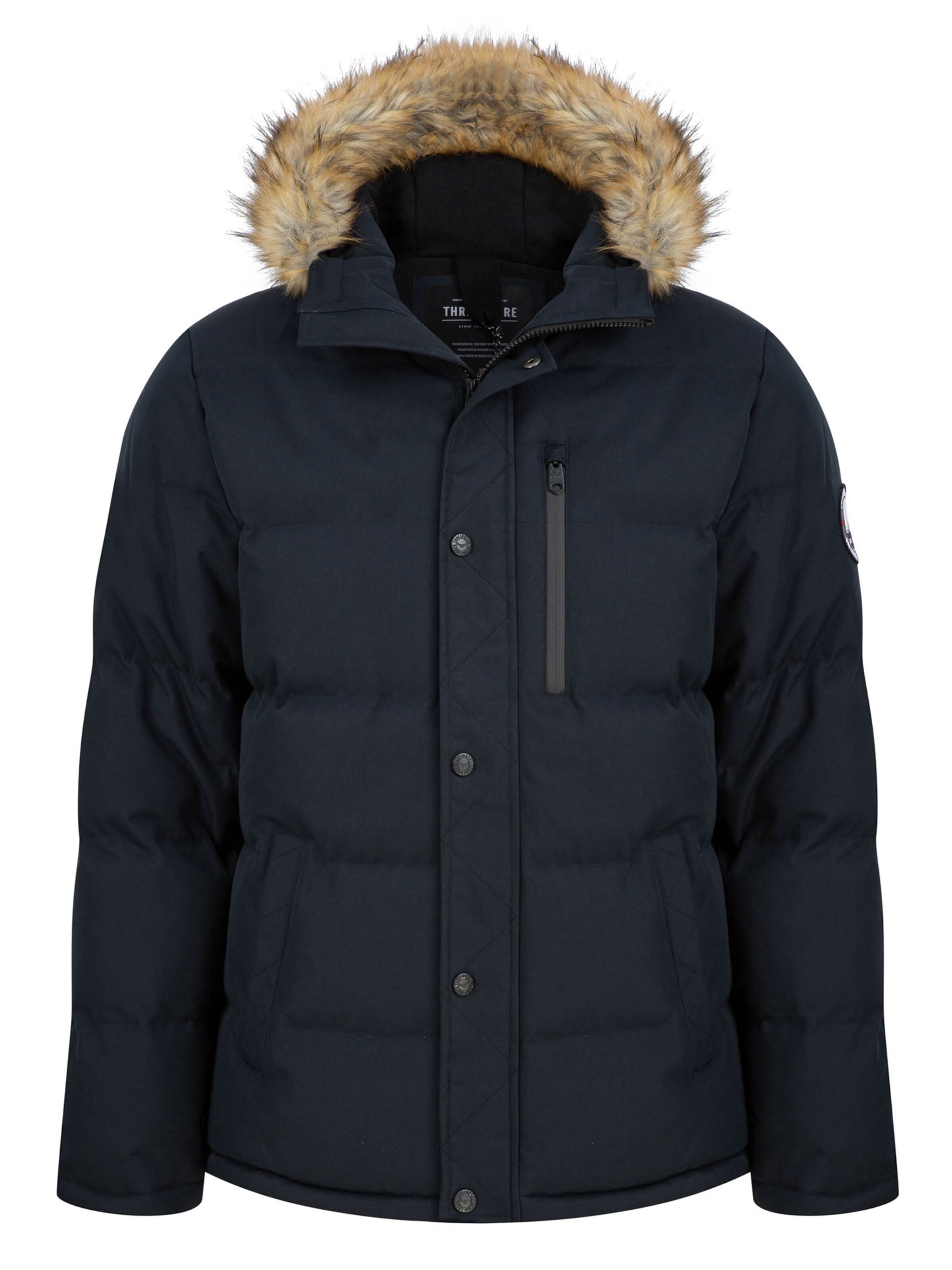 Threadbare Winterjas 'Arnwood' in Blauw: voorkant