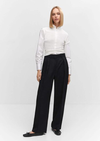 MANGO Wide leg Pleat-Front Pants 'Biel' in Black