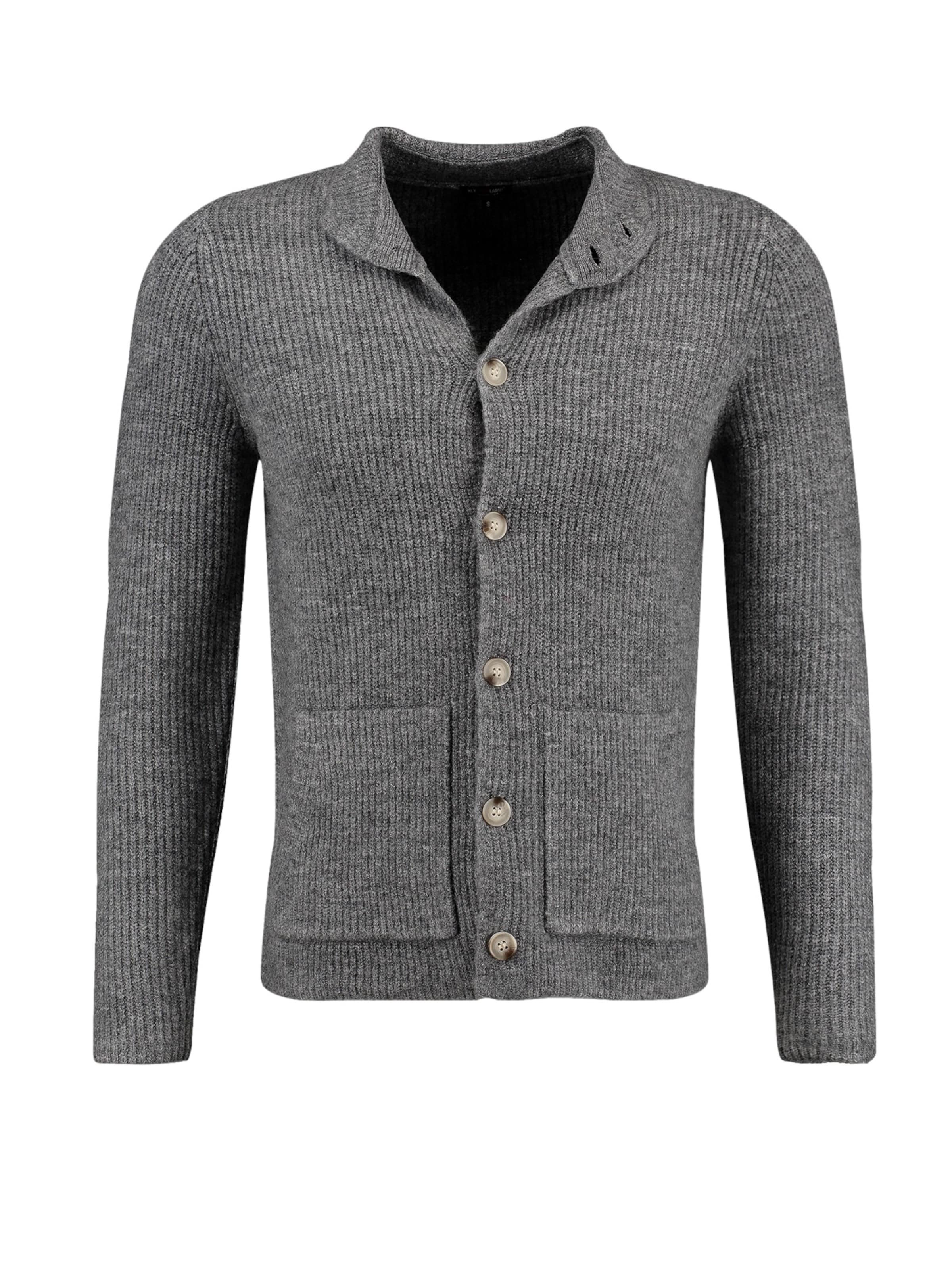 Key Largo Gebreid vest 'KLLUZERN' in Grijs: voorkant