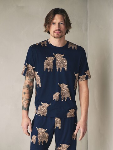 Pigiama corto 'Hamish The Highland Cow' di Next in blu