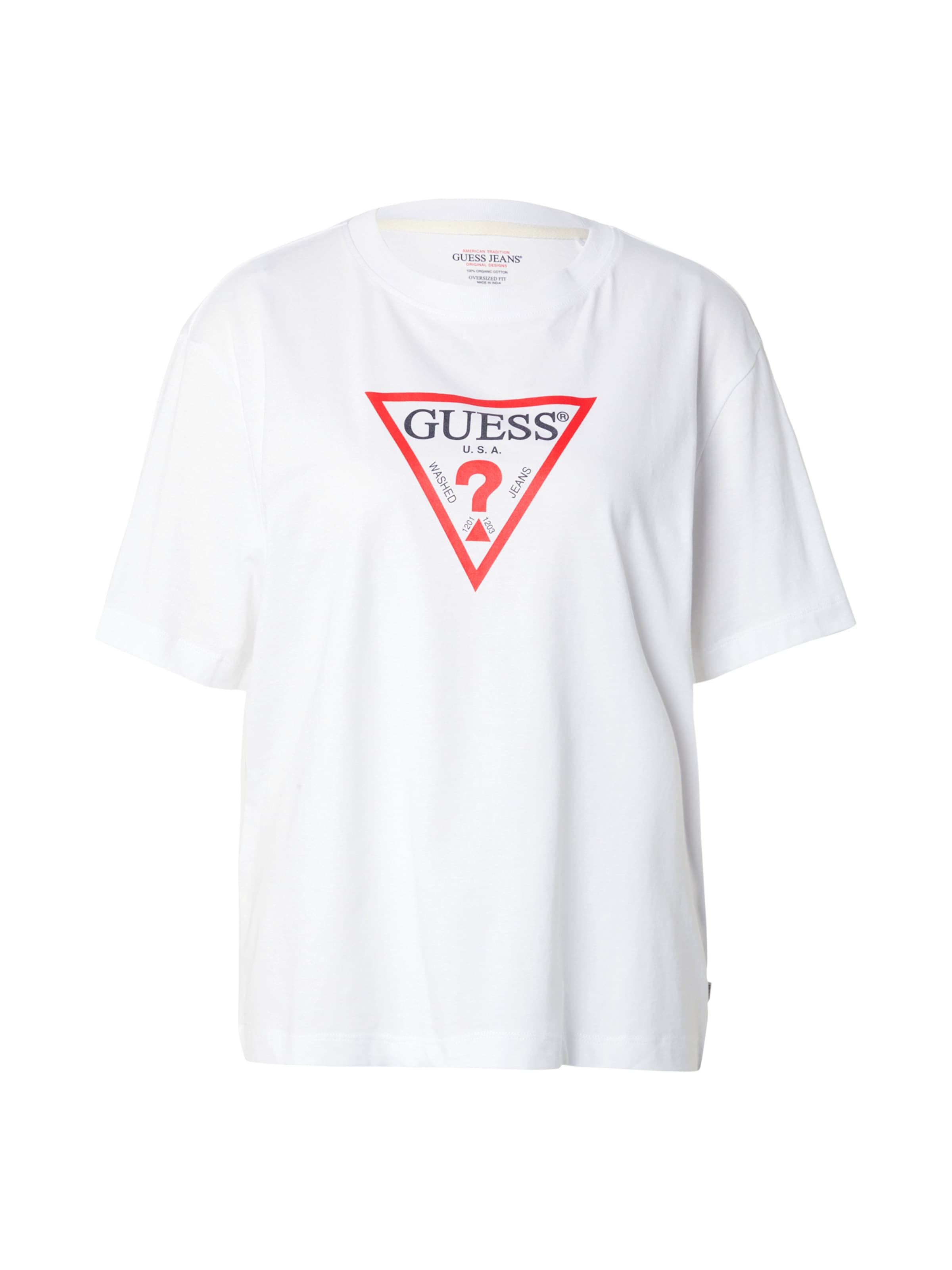 GUESS JEANS Shirt 'ICONIC' in White: front