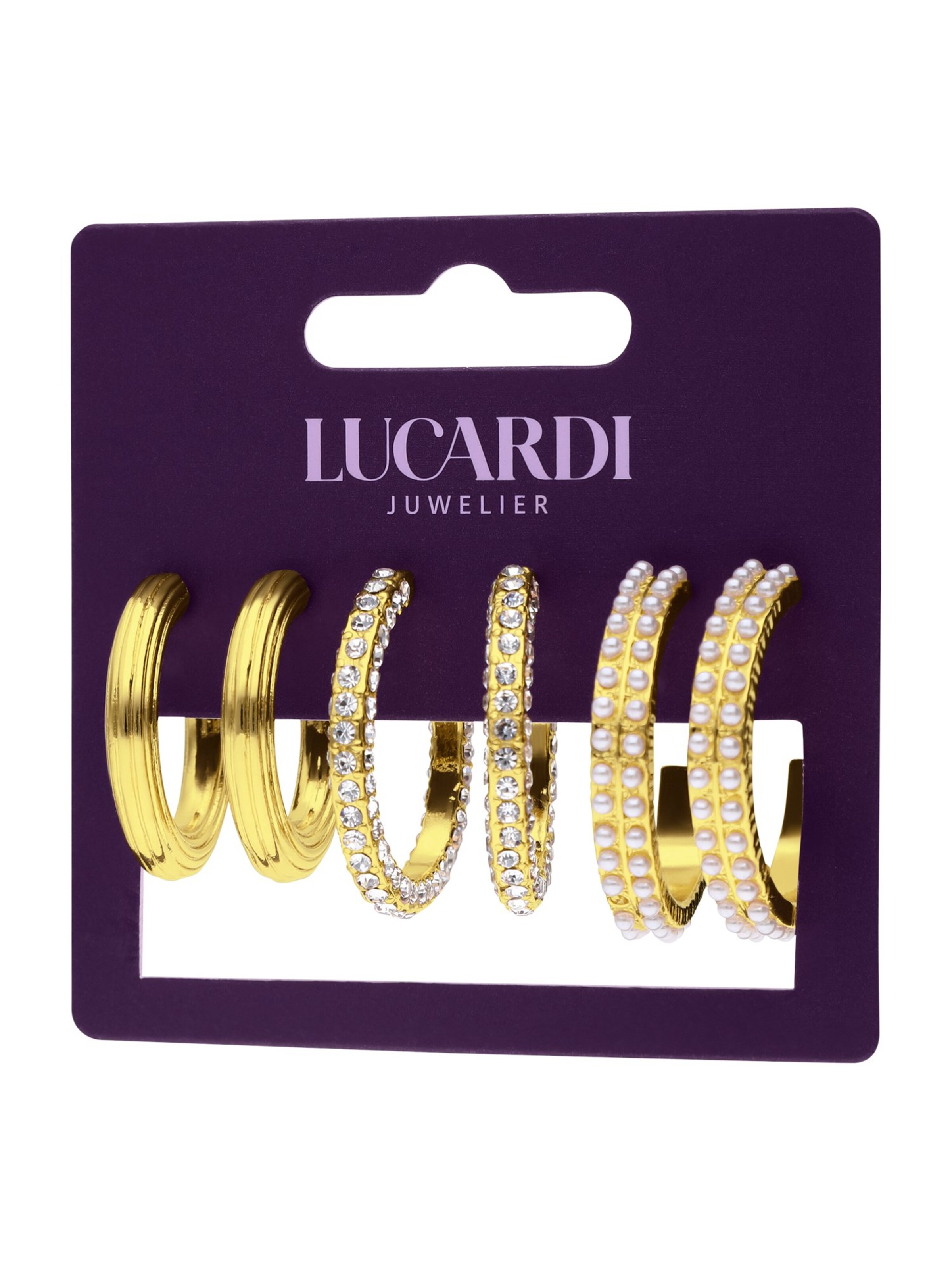 Boucles d'oreilles 'Statement' Lucardi en or : devant