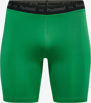 Hummel Skinny Workout Pants in Green: front