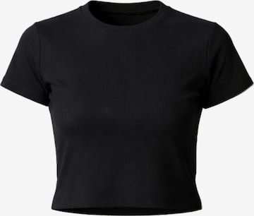 GORG Shirt 'Geripptes Cropped T-Shirt' in Schwarz: Vorderseite