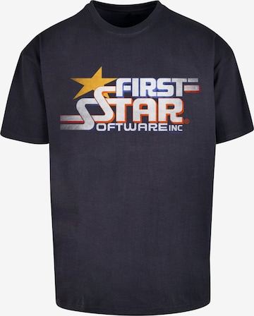 F4NT4STIC Shirt 'FIRSTSTAR Inc Retro Gaming SEVENSQUARED' in Blauw: voorkant