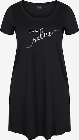 Zizzi Noční košilka 'MALBA' – černá: přední strana