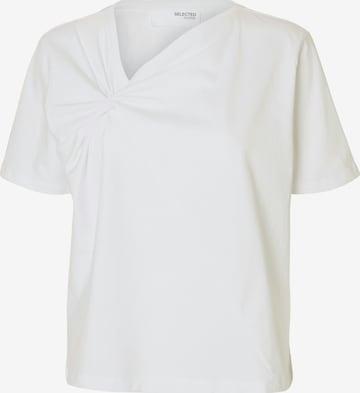 balta SELECTED Marškinėliai 'SLFMILA': priekis