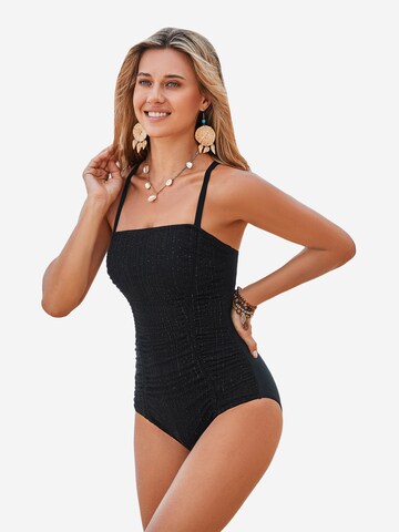 Cupshe Bustier Badeanzug in Schwarz