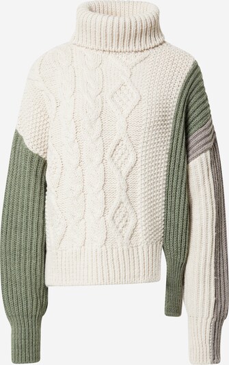 Guido Maria Kretschmer Collection Pullover 'Jara' em creme / cinzento / cáqui, Vista do produto