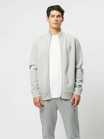 U.S. POLO ASSN. Sweatjacke 'Oscar' in Grau: Vorderseite