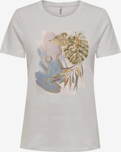 ONLY T-Shirt 'KITA' in gold / dunkelgrün / puder / weiß, Produktansicht