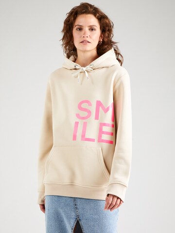 Zwillingsherz Sweatshirt 'Alissa' in Beige: predná strana