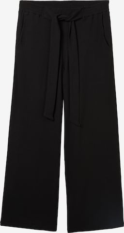 TOM TAILOR DENIM - Pierna ancha Pantalón en negro: frente