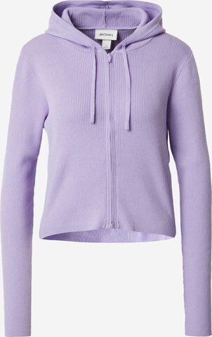 Monki Knit Cardigan in Purple: front