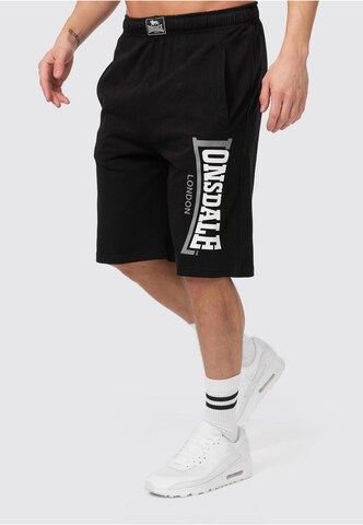LONSDALE Regular Trousers 'Jam' in Black: front
