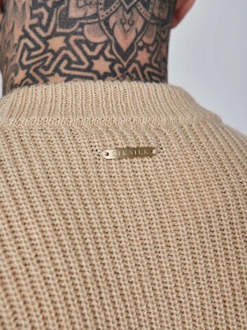 SikSilk Sweater 'Knitted Sweater' in Beige: front