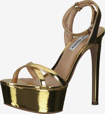 STEVE MADDEN Strap Sandals in Gold: front