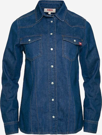 BIG STAR Blouse 'Western' in Blauw: voorkant