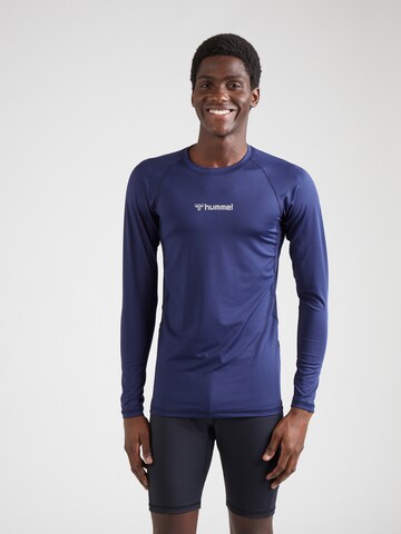 T-Shirt fonctionnel Hummel en bleu : devant