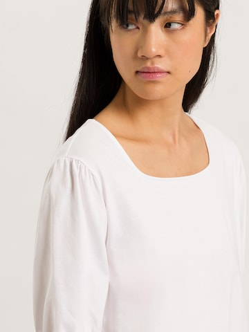 Hanro Shirtbluse ' Natural Shirt ' in Weiß