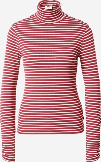 LEVI'S ® Majica 'Ruched Turtleneck' u tamno crvena / prljavo bijela, Pregled proizvoda
